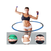 6 knots Hula Hoop Soft Spring Hula Hoop for Adults Fitness Exercise Weighted Hul motion (Color : Blue+Gray)